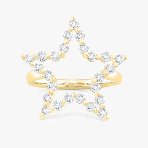 Charlie Cloud® Floating Diamond Star Ring 0.69 ctw