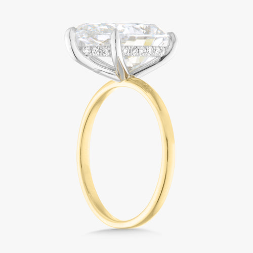 4.51ct Lab Grown Pear Cut Diamond in a Solitaire Setting with Hidden Halo