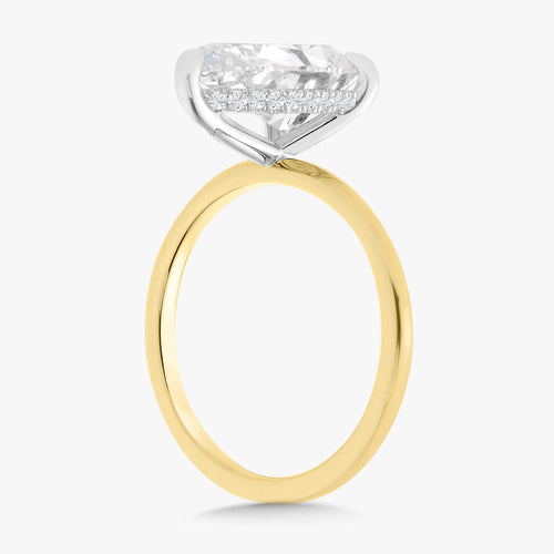 3.07ct Lab Grown Pear Diamond in a Solitaire Setting with Hidden Halo