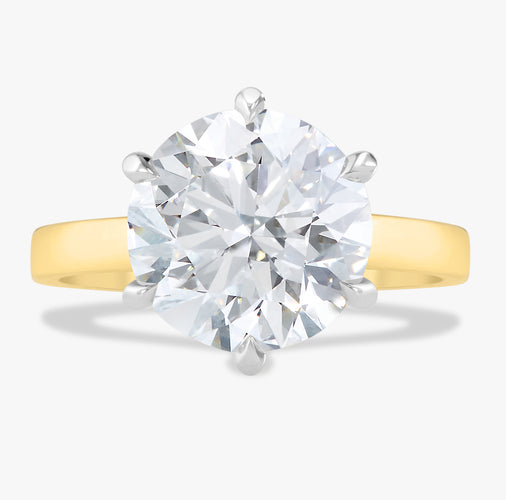 4.00ct Lab Grown Round Brilliant Diamond in a 2.5mm Flat Solitaire Setting with Hidden Halo