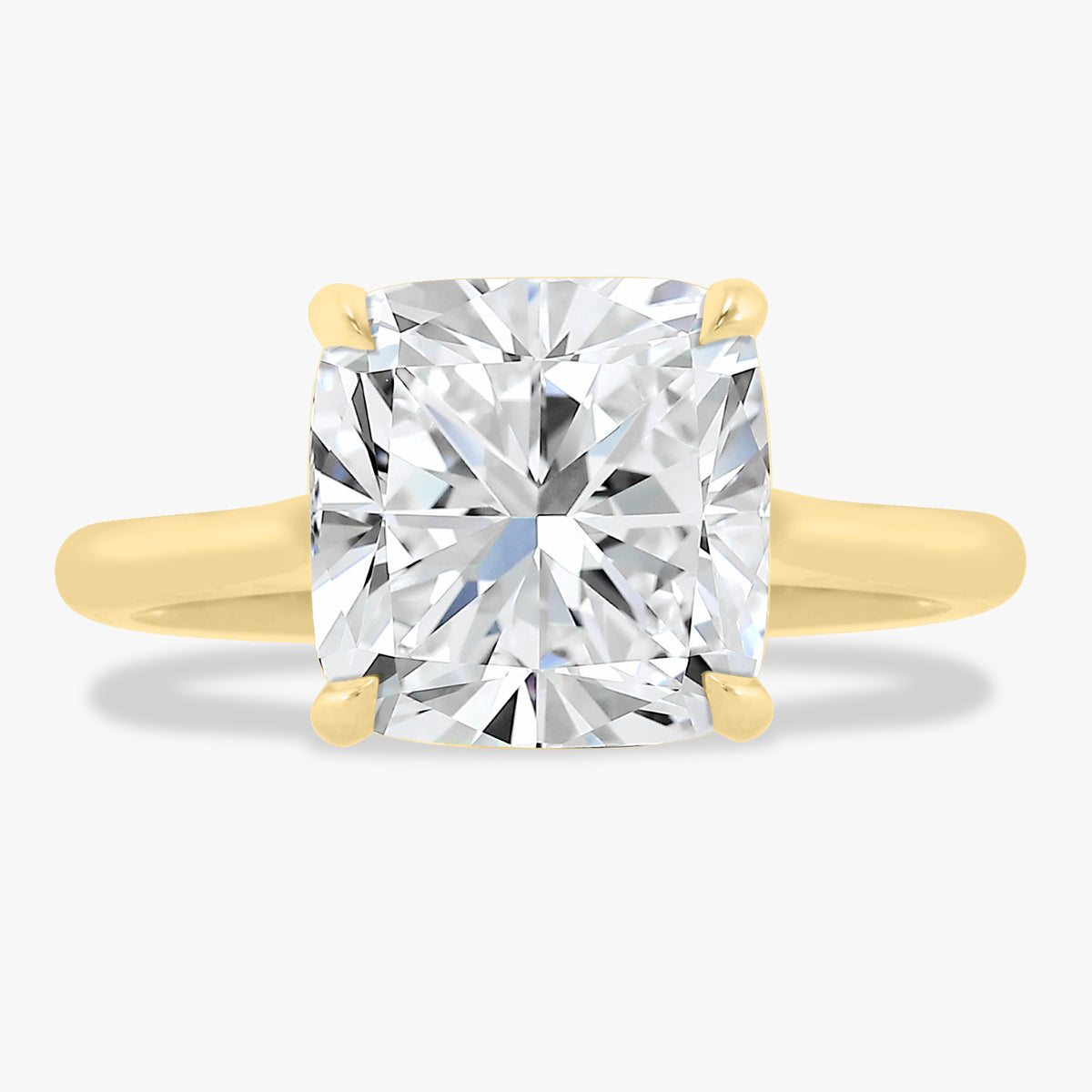 4.00ct Lab Grown Square Cushion Diamond in a Cathedral Solitaire Setting