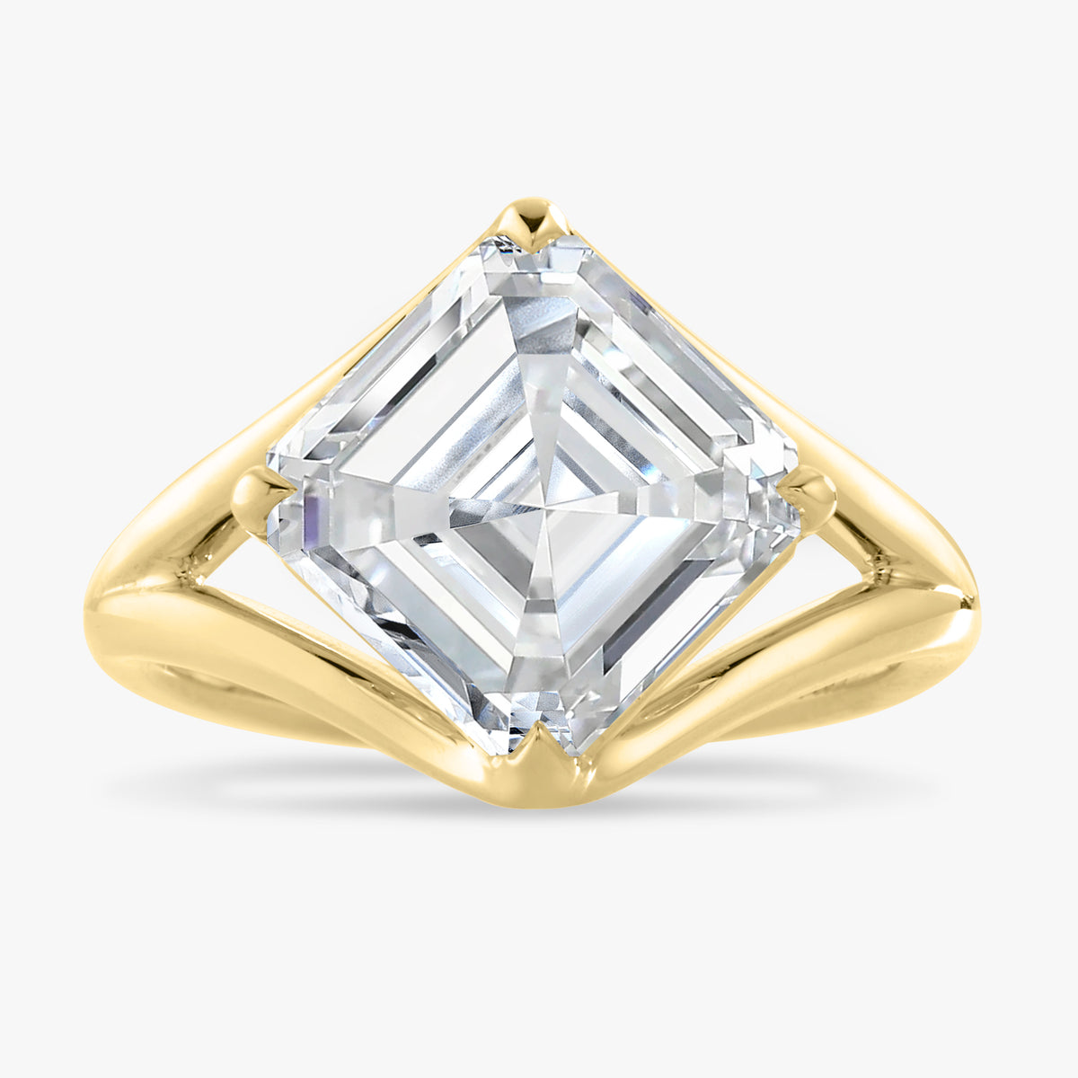 5.05ct Lab Grown Asscher Diamond in a Muse Setting