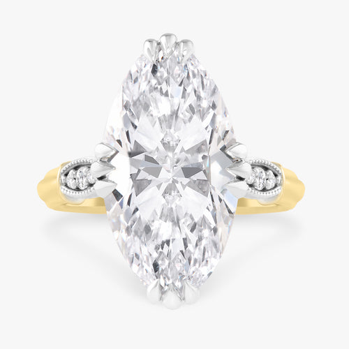 6.04ct Lab Grown Antique Moval Diamond in a Three-Claw Vintage Inspired Setting