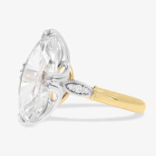 6.04ct Lab Grown Antique Moval Diamond in a Three-Claw Vintage Inspired Setting