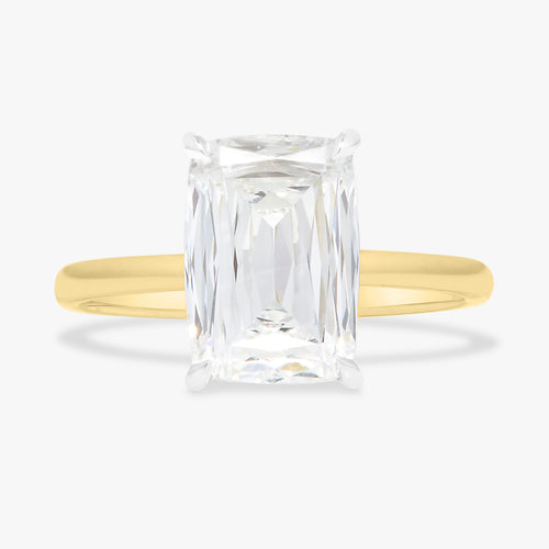 4.05ct Lab Grown Elongated Criss Cut Cushion Diamond in a Solitaire