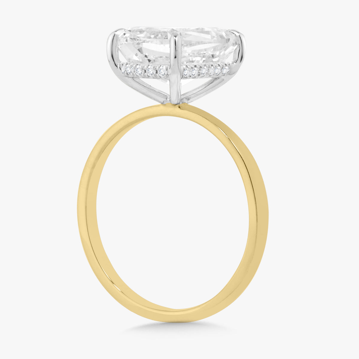 4.05ct Lab Grown Elongated Criss Cut Cushion Diamond in a Solitaire