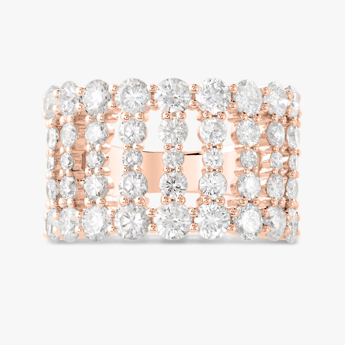 Cage Row Diamond Ring 3.20 ctw
