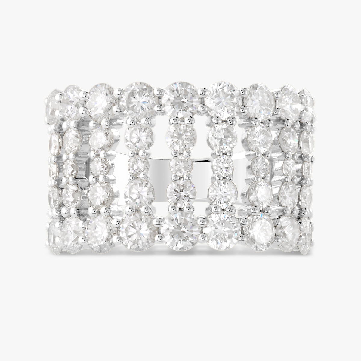 Cage Row Diamond Ring 3.20 ctw