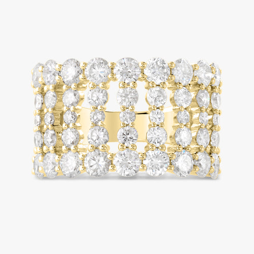 Cage Row Diamond Ring 3.20 ctw