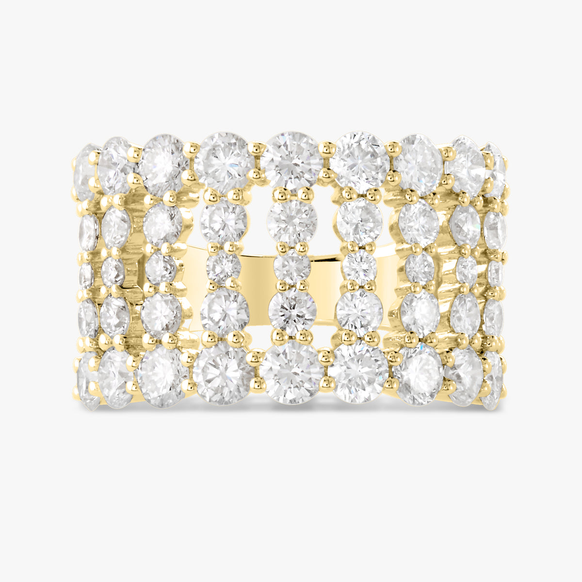 Cage Row Diamond Ring 3.20 ctw