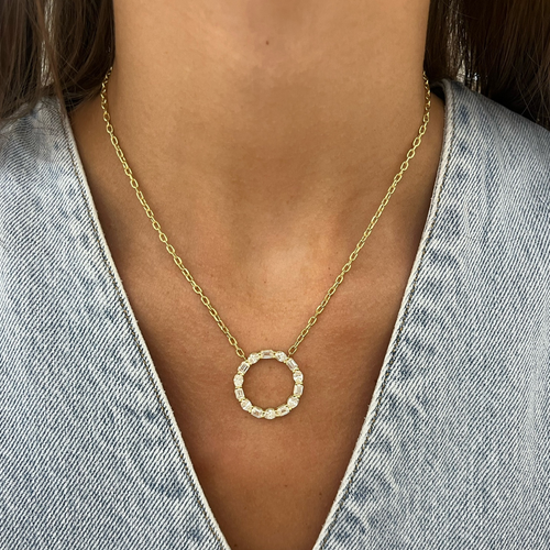 Campbell Multi-Shape Diamond Circle Necklace