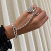 Chandelier pear ring WG