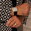 Channel Set Diamond Wedding Band 8mm