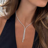 Channel Set Emerald Cut Diamond Double Lariat 24 ctw