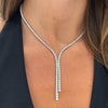 Channel Set Emerald Cut Diamond Double Lariat 24 ctw