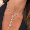 Channel Set Emerald Cut Diamond Double Lariat 24 ctw