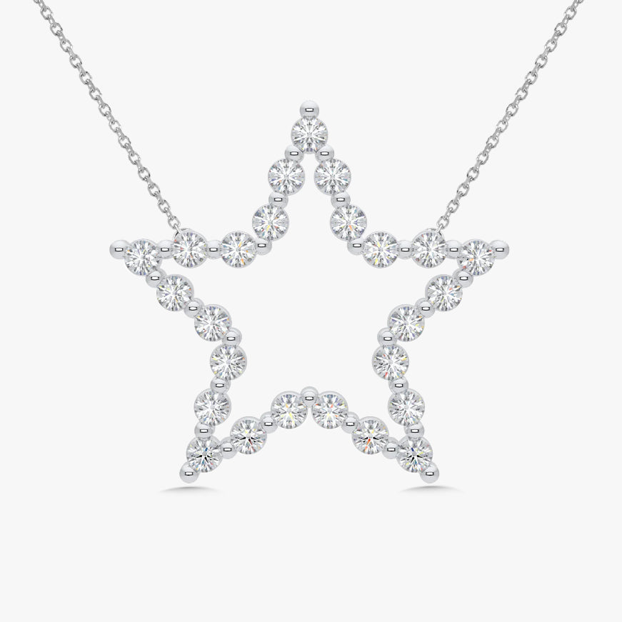 Charlie Cloud® Floating Diamond Star Necklace 0.69 ctw