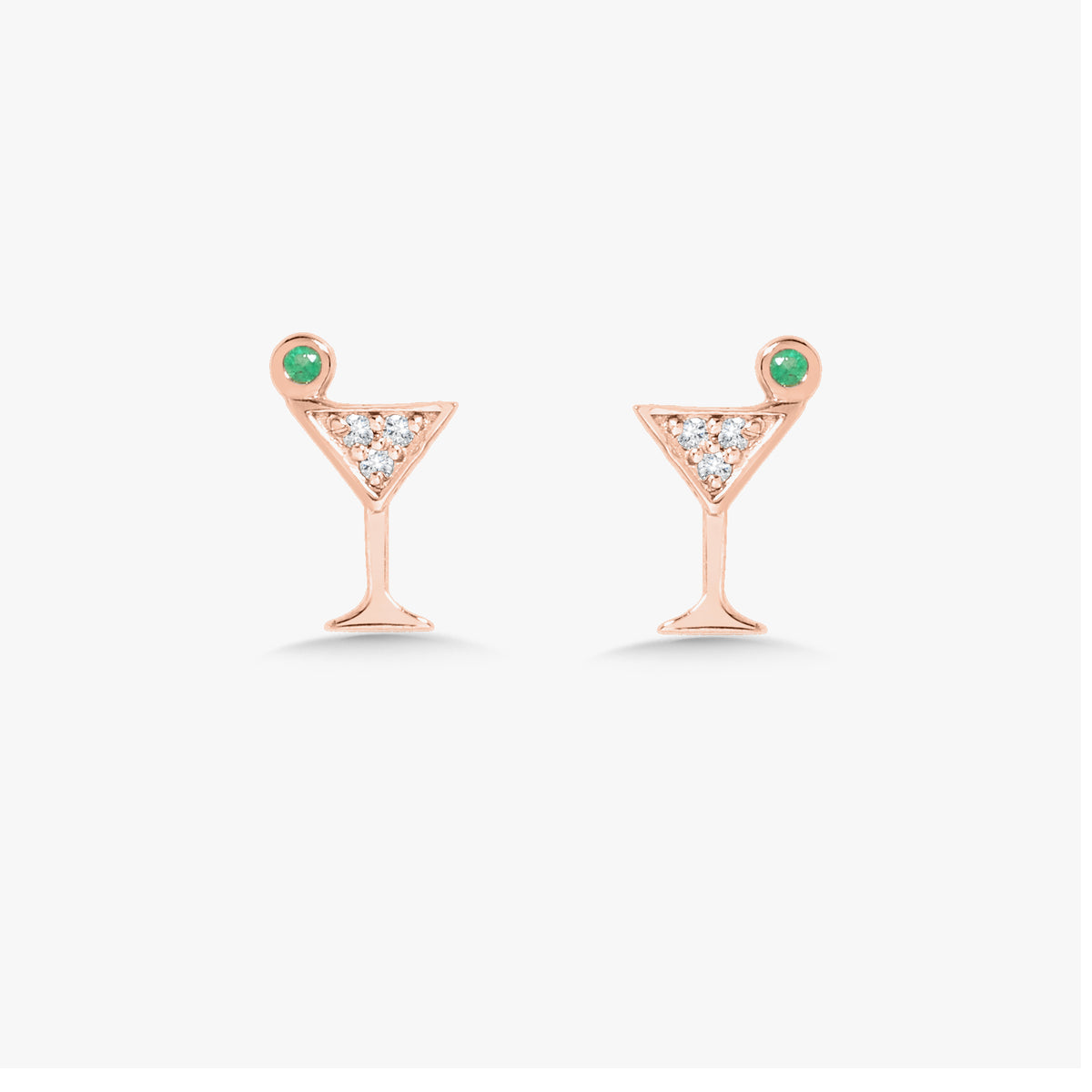 Tini Time Dirty Martini Diamond Stud Earrings