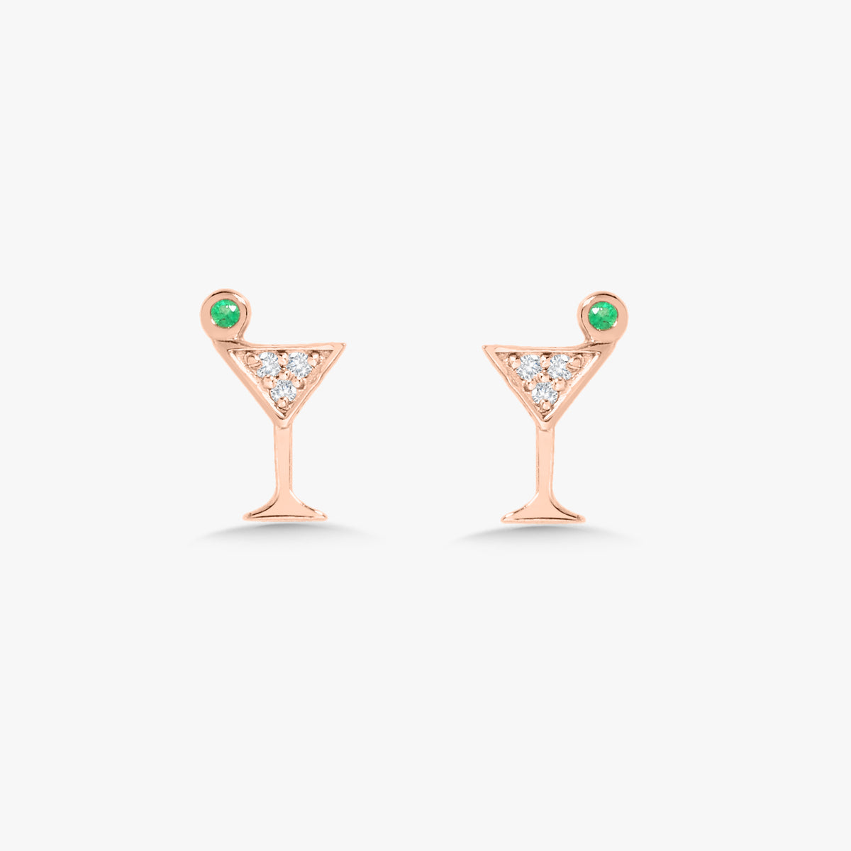 Tini Time Dirty Martini Diamond Stud Earrings