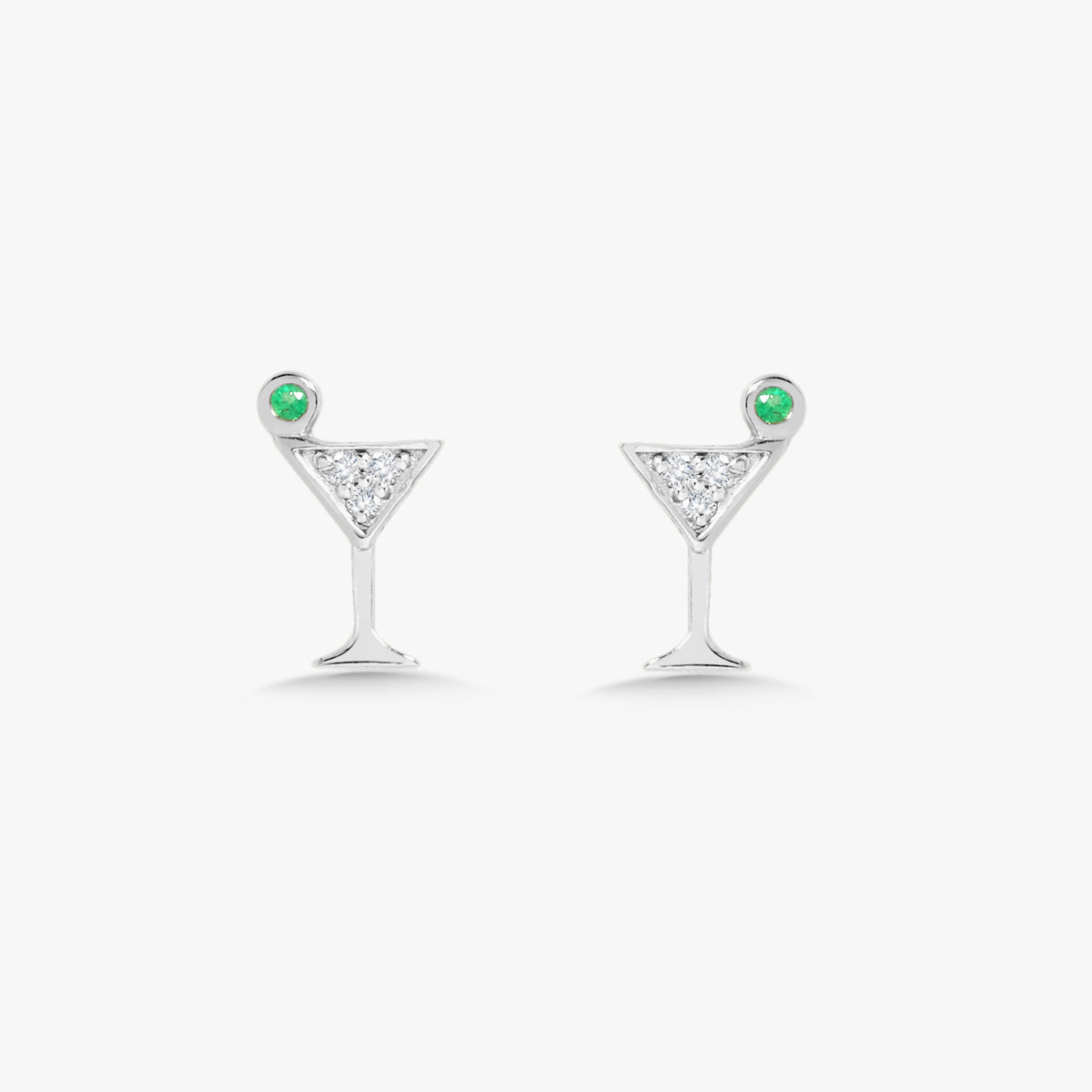 Tini Time Dirty Martini Diamond Stud Earrings