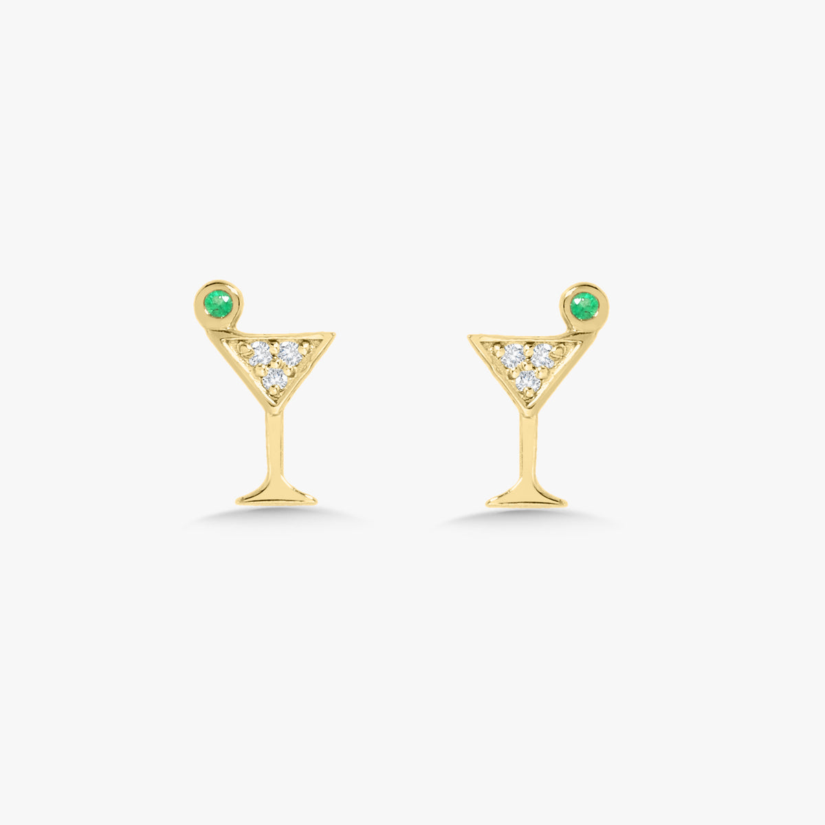 Tini Time Dirty Martini Diamond Stud Earrings