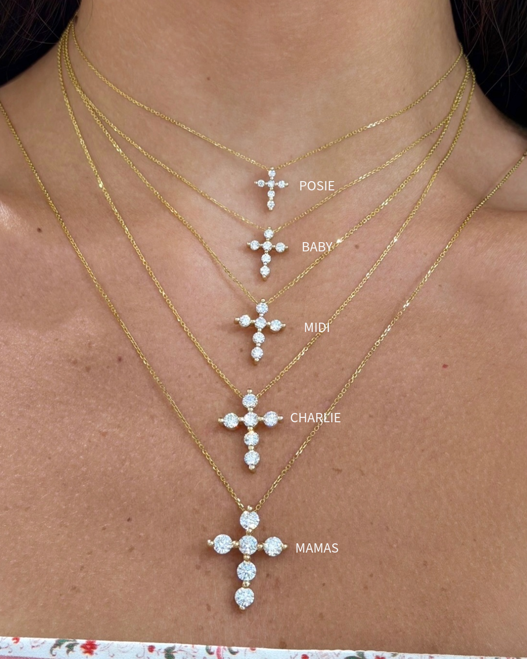 Posie Charlie Cloud® Floating Diamond Cross Necklace 0.21 ctw