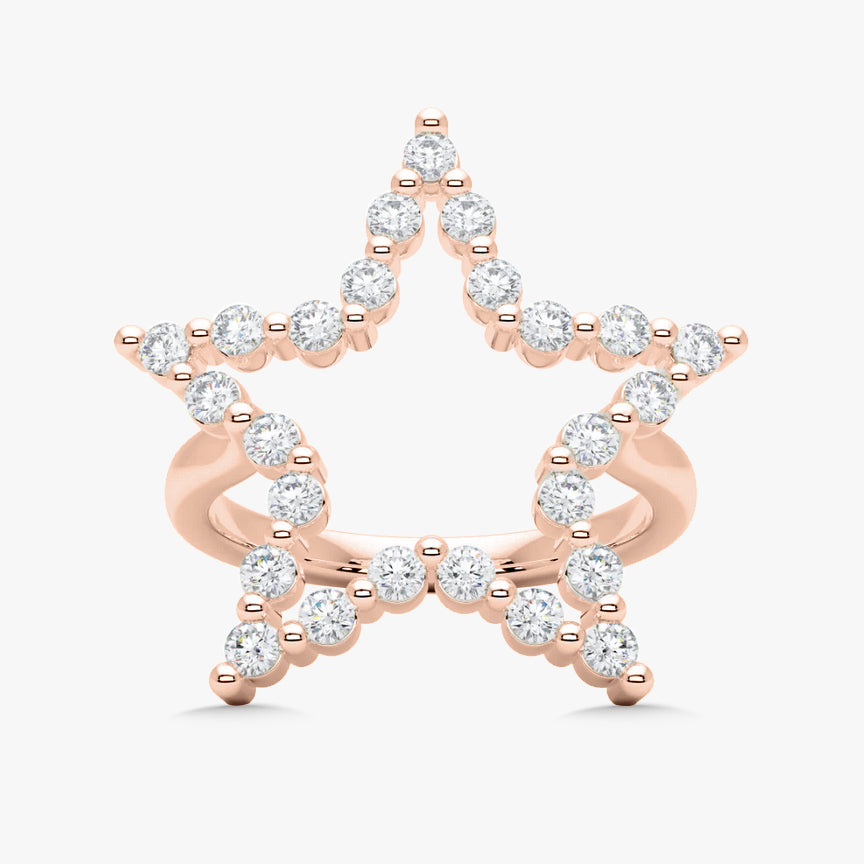 Charlie Cloud® Floating Diamond Star Ring 0.69 ctw