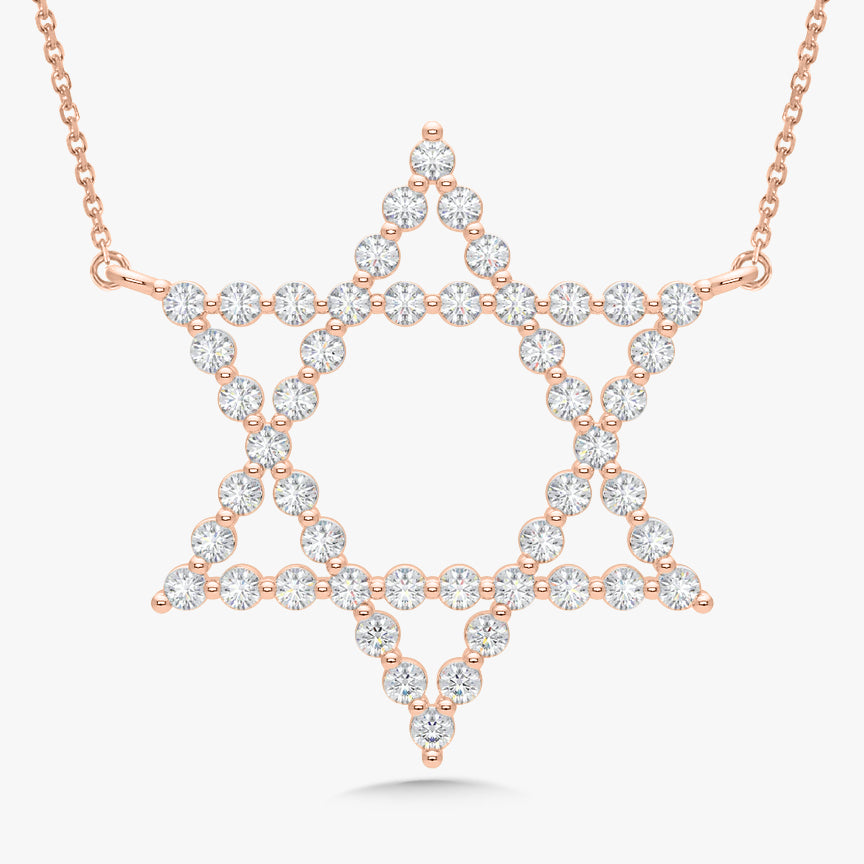 Charlie Cloud® Floating Star of David Diamond Necklace 0.89 ctw – RWFJ
