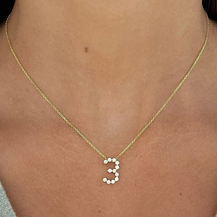 Charlie Cloud® Floating Diamond Number Necklaces – RWFJ