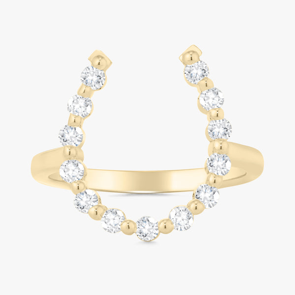 Little Posie Charlie Cloud® Floating Diamond Horseshoe Ring 0.45