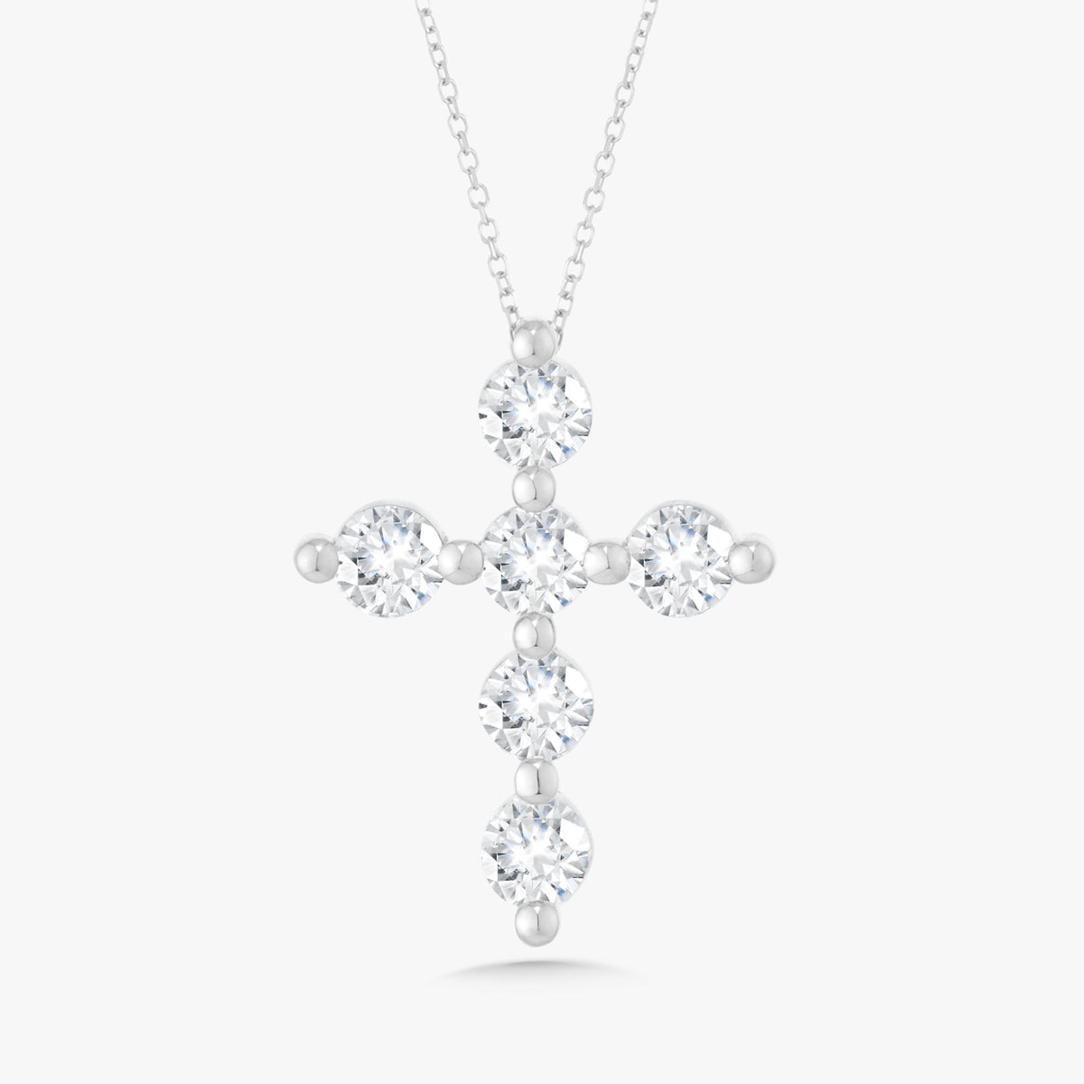 Charlie Cloud® Floating Diamond Cross Necklace 1.44 ctw