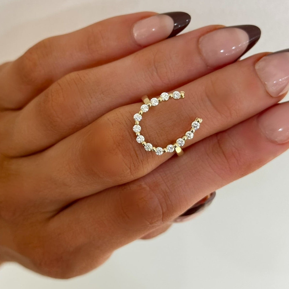 Little Posie Charlie Cloud® Floating Diamond Horseshoe Ring 0.45 ctw