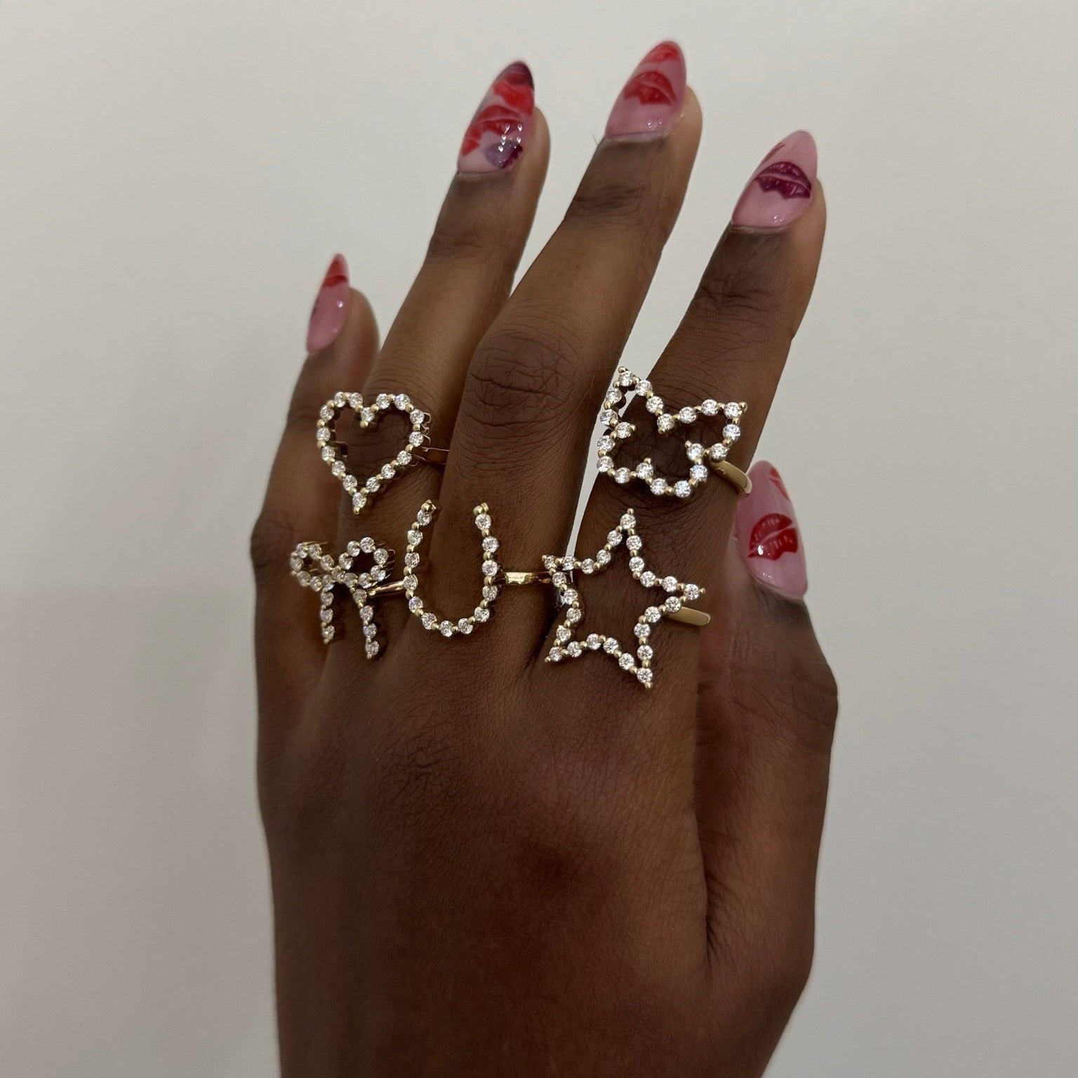 Little Posie Charlie Cloud® Floating Diamond Horseshoe Ring 0.45