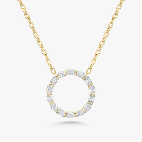 Campbell Multi-Shape Diamond Circle Necklace 2.83 ctw