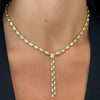 Clara Mae Bezel Set Emerald Cut Diamond Lariat Necklace