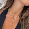 Clara Mae Bezel Set Emerald Cut Diamond Lariat Necklace