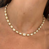Clara Mae Graduated Bezel Set Emerald Cut Diamond Necklace 15.32 ctw