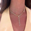 Clara Mae Bezel Set Emerald Cut Diamond Lariat Necklace 10.94 ctw