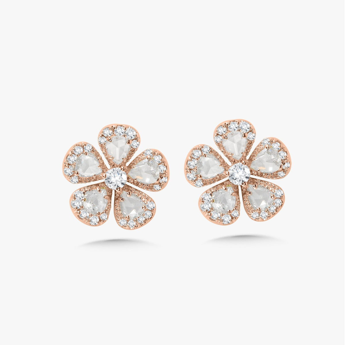 Cleo Diamond Flower Stud Earrings