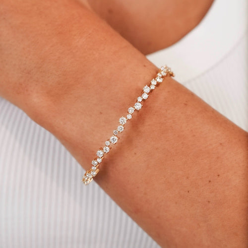 Constas Uneven Diamond Bangle Bracelet 1.91 ctw
