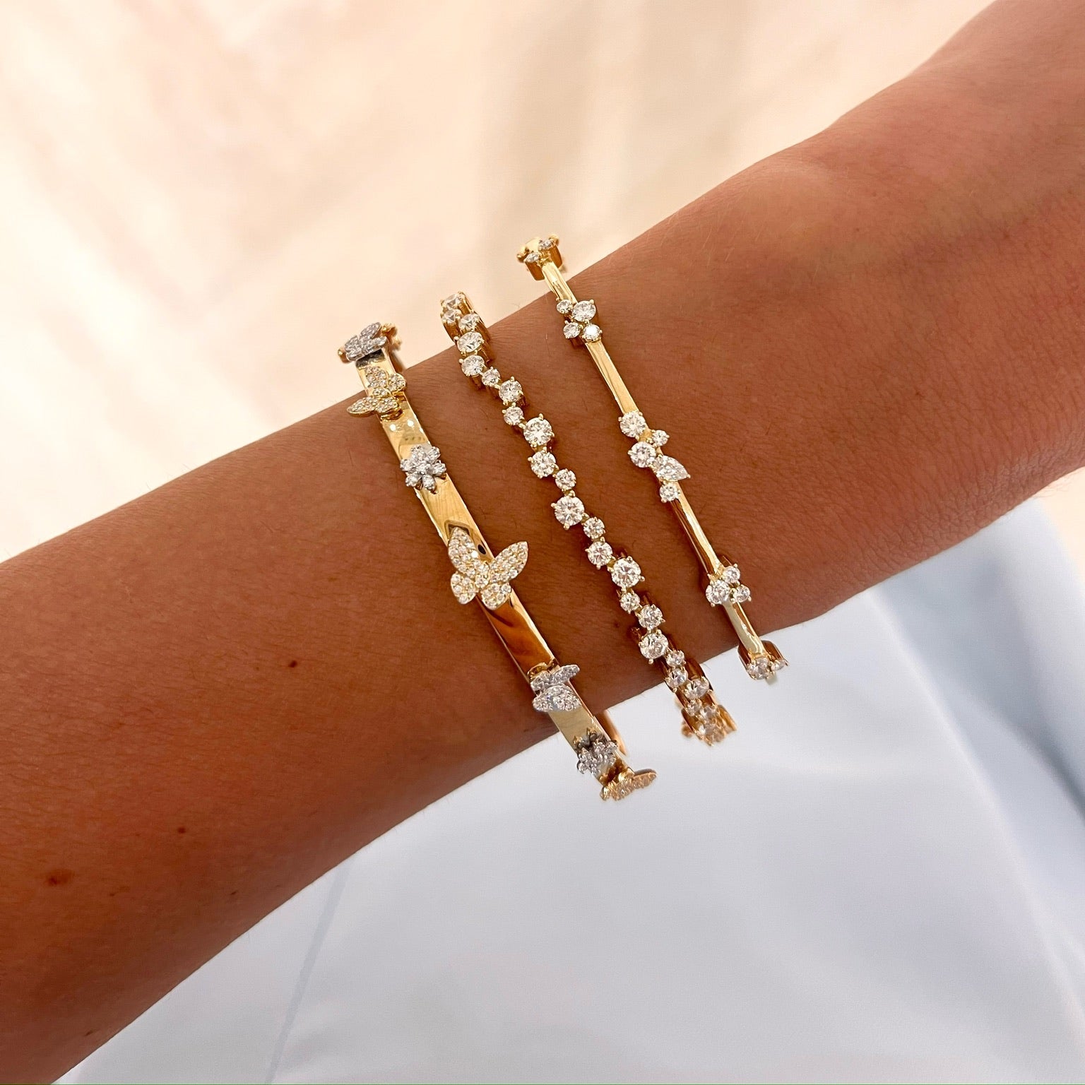 Vana Mixed Multi Shape Diamond Bangle Bracelet – RWFJ