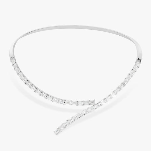 Cosetta Emerald Cut Necklace Cuff 19.58 ctw