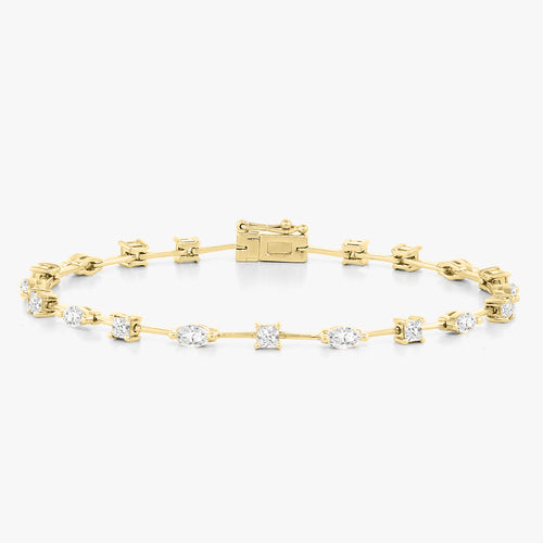Cosmo Multi Mixed Shape Floating Diamond Tennis Bracelet 2.25 ctw