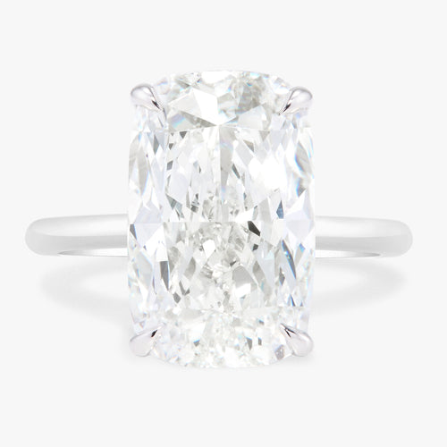 7.42ct Lab Grown Elongated Cushion Diamond in Cathedral Setting
