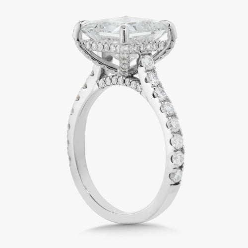 3.48ct Lab Grown Princess Cut Diamond in a Pavé Cathedral