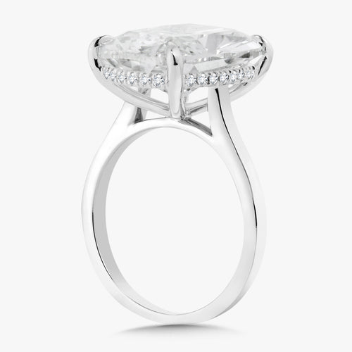 8.01ct Lab Grown Elongated Cushion Diamond in Cathedral Setting