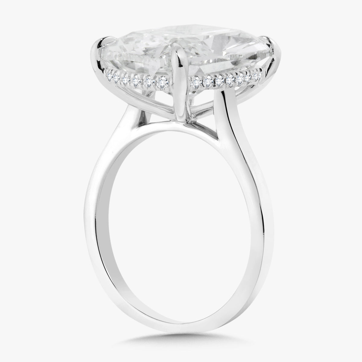 Lab Grown Elongated Cushion Diamond in Cathedral Setting – RWFJ