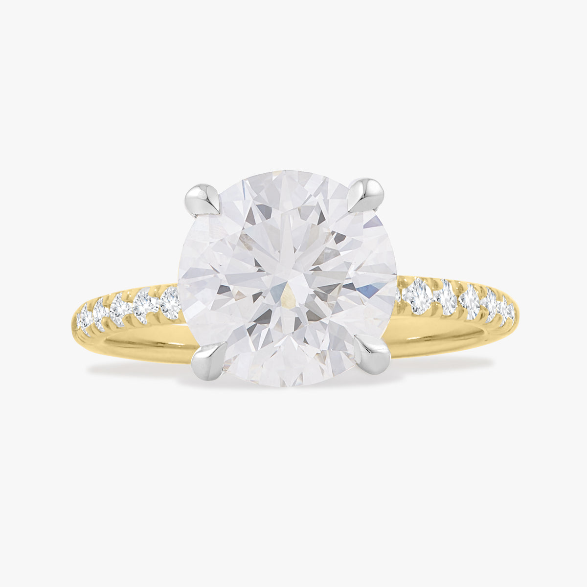 3.05 Round Brilliant Lab Grown Diamond in a Solitaire with Pavé