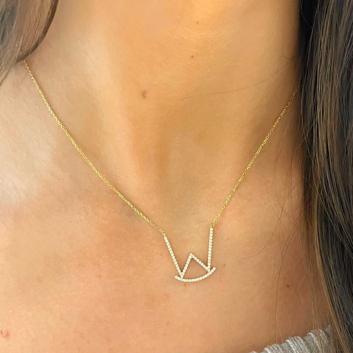 Custom Cattle Brand Diamond Necklace 
