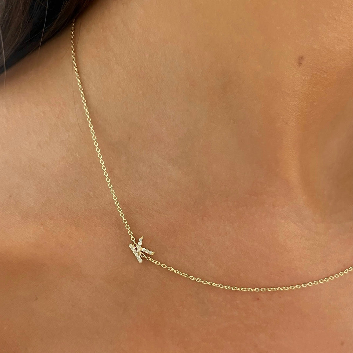 Custom Diamond Initial Necklace